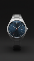 Brushed silver automatic dress watch